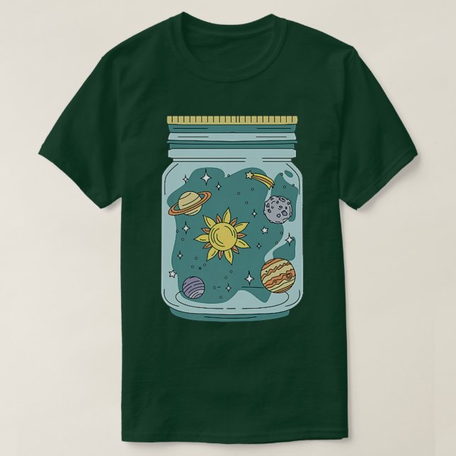 Solar System Jar Astronaut Astral Cosmic Design Fo T Shirt (Design framsida)