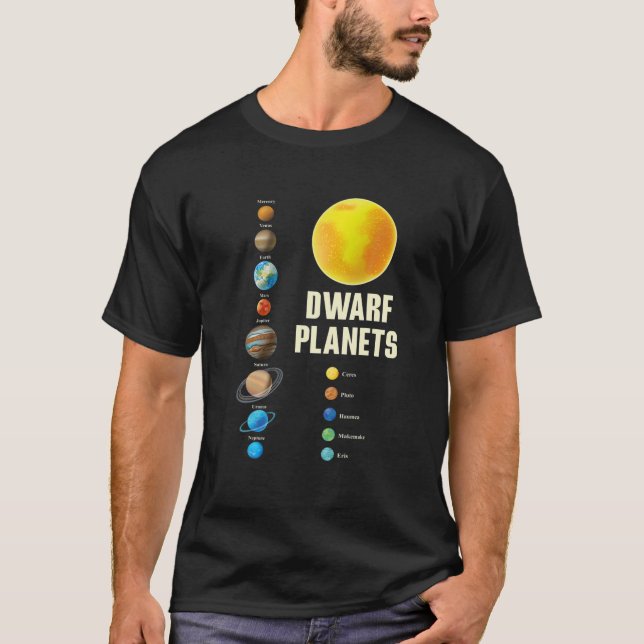 Solar System Kids and Vuxnas Dwarf Planets Gift Gr T Shirt (Framsida)