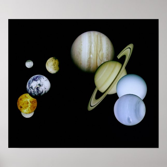 Solar System Large Poster - Science Astronomy-gåva (Framsidan)