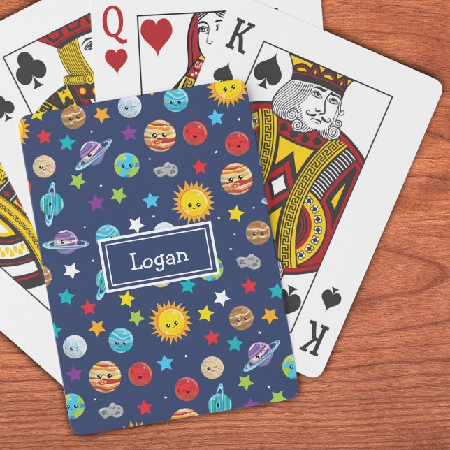 Solar System Mönster för barn Casinokort (Skapare uppladdad)