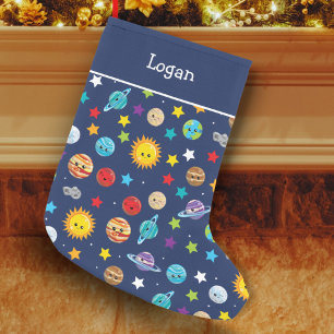Solar System Mönster för barn Liten Julstrumpa