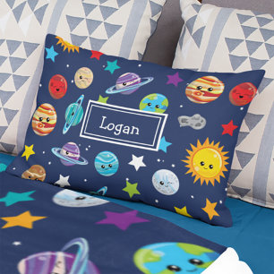 Solar System Mönster för barn Prydnadskudde