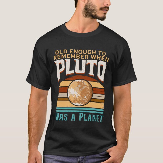 Solar System old enough Pluto Space and Planets Sc T Shirt (Framsida)