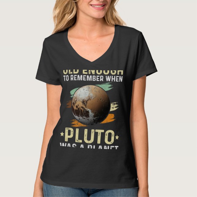 Solar System old enough Pluto Space and Planets Sc T Shirt (Framsida)
