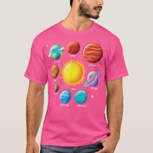 Solar System Planet Namn Rymdpojkar T Shirt