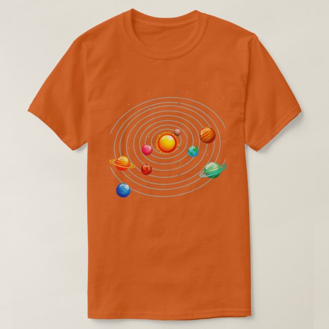 Solar System Planet Railway Astronomy Galaxy Scien T Shirt (Design framsida)