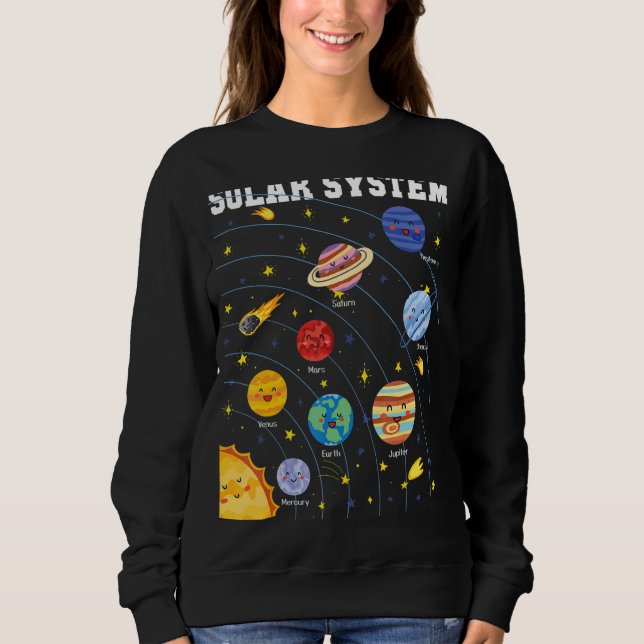 Solar System Planet Science Astronomy Space Matchi T Shirt (Framsida)