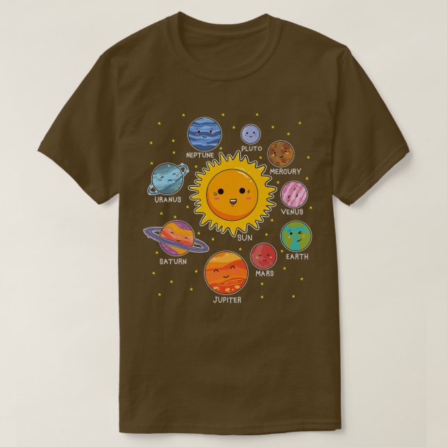 Solar System Planet Space Universe Astronaut Scien T Shirt (Design framsida)