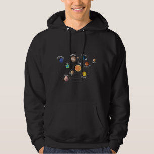 Solar System Planets Kids Knowledge Rymden Hoodie