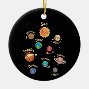 Solar System Planets Kids Knowledge Rymden Julgransprydnad Keramik