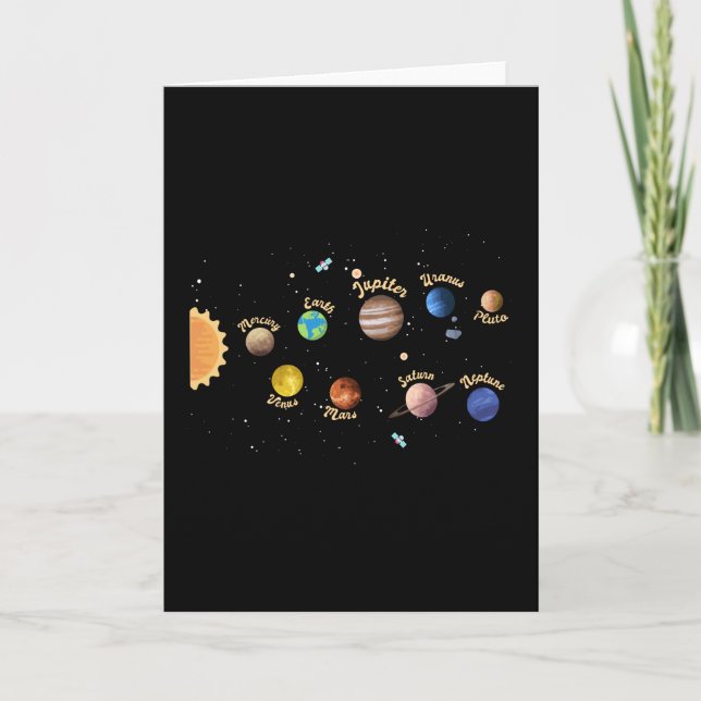 Solar System Planets Kids Knowledge Rymden Kort (Framsida)