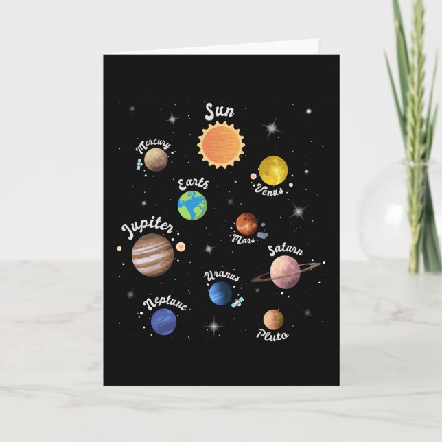 Solar System Planets Kids Knowledge Rymden Kort (Framsida)
