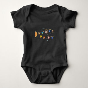 Solar System Planets Kids Knowledge Rymden T Shirt