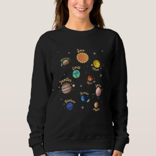 Solar System Planets Kids Knowledge Rymden T Shirt