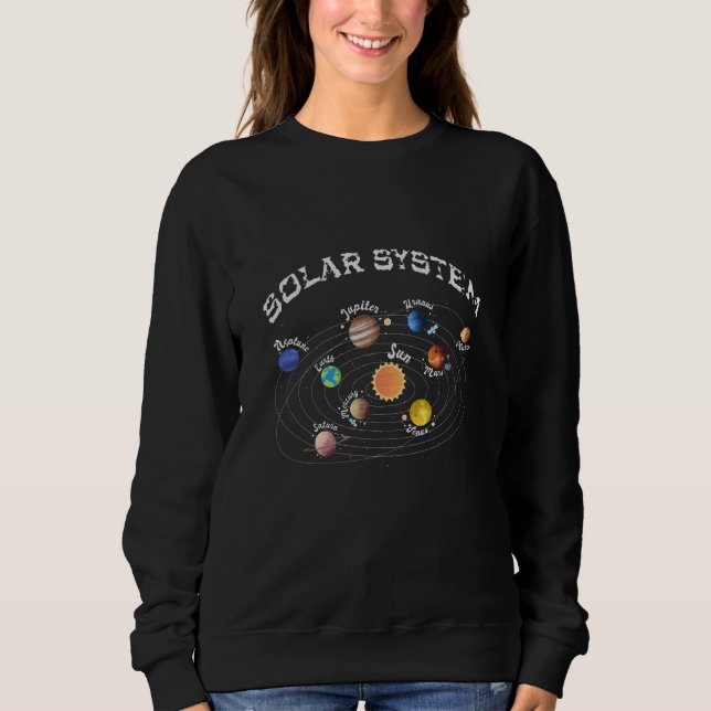 Solar System Planets Kids Knowledge Rymden T Shirt (Framsida)