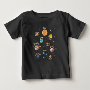 Solar System Planets Kids Knowledge Rymden T- T Shirt