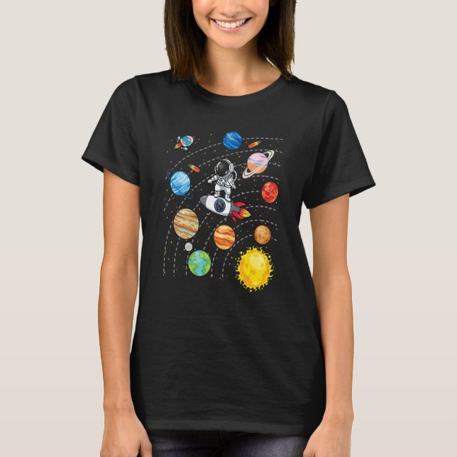 Solar System Planets Science Space Astronaut Unive T Shirt (Framsida)