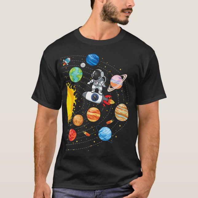 Solar System Planets Science Space Astronaut Unive T Shirt (Framsida)