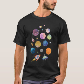 Solar System Planets Science Space Boys Girls Kids T Shirt