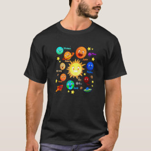 Solar System Planets Science Space Boys Girls Kids T Shirt