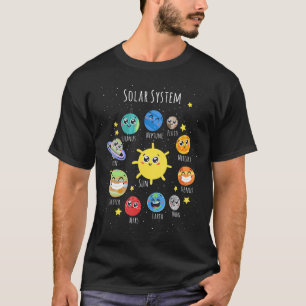 Solar System Planets Science Space Boys Girls Kids T Shirt