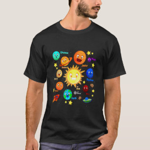 Solar System Planets Science Space Boys Girls Kids T Shirt