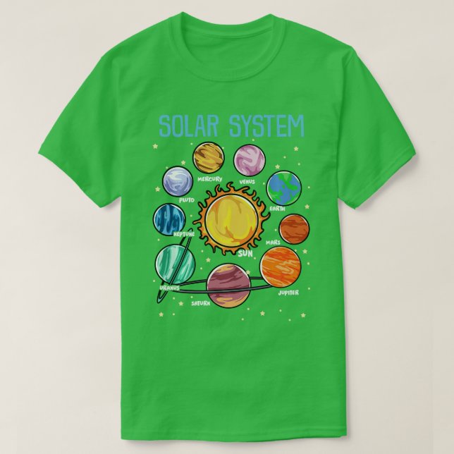 Solar System Planets Science Space Boys Girls SEM T Shirt (Design framsida)