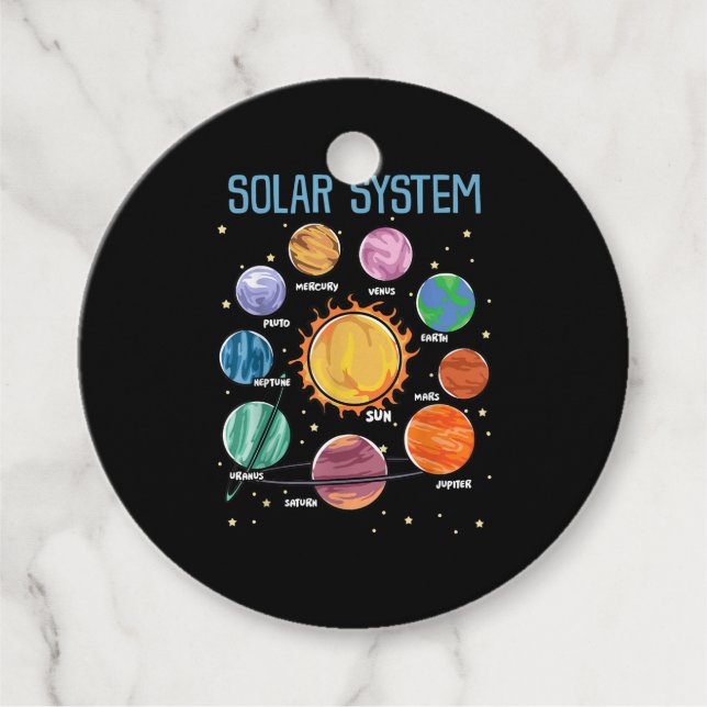 Solar System Planets Science Space Boys Girls STEM Gåvor Etiketter (Framsida)