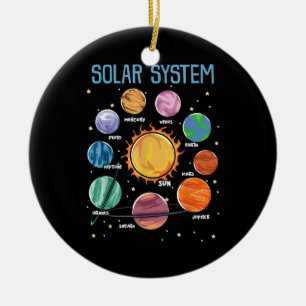 Solar System Planets Science Space Boys Girls STEM Julgransprydnad Keramik