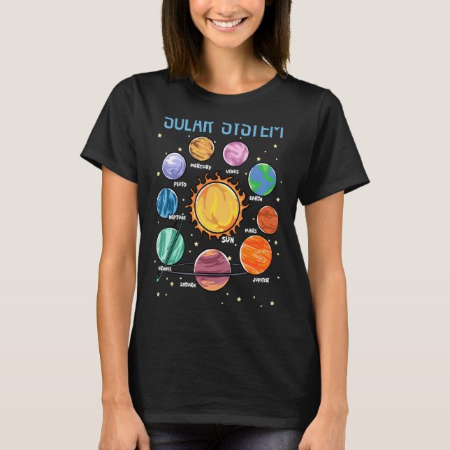 Solar System Planets Science Space Boys Girls Stem T Shirt (Framsida)