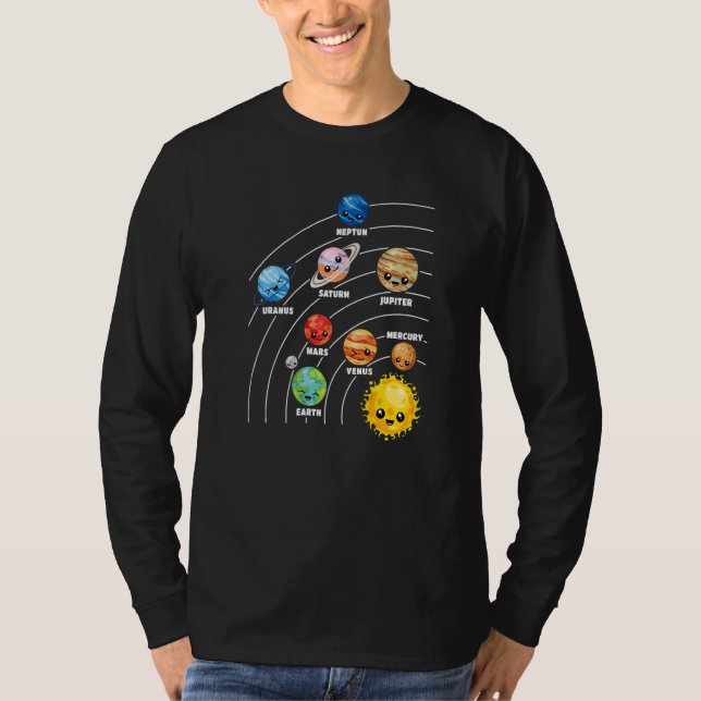 Solar System Planets Science Space Planet Universe T Shirt (Framsida)