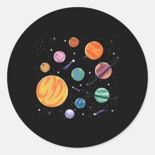 Solar System Planets Science Space Stem Runt Klistermärke