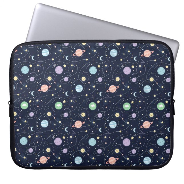 Solar System Planets Seamless Pattern Laptop Fodral (Framsidan)