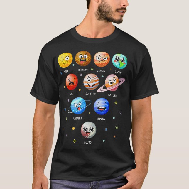 Solar System Planets Sol Space Funny Science Teach T Shirt (Framsida)