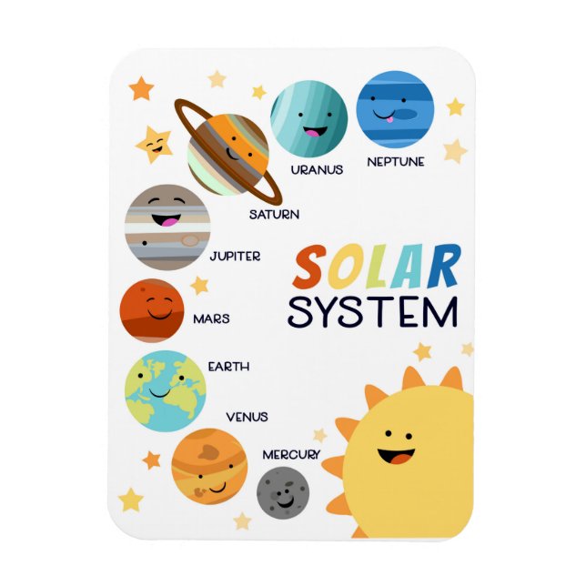 Solar System Planets Space Education Homeschool Magnet (Vertikal)