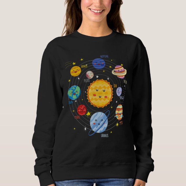 Solar System Planets Space Science Astrology T Shirt (Framsida)