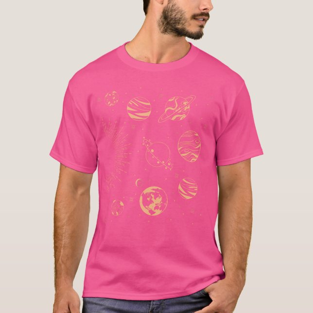 Solar System Planets Space Science Galaxy Astrolog T Shirt (Framsida)