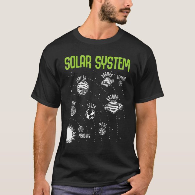 Solar System Planets Space STEM Science Teacher Sc T Shirt (Framsida)