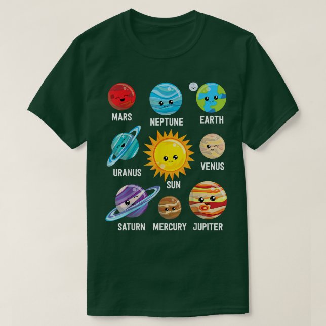 Solar System Planets  T Shirt (Design framsida)