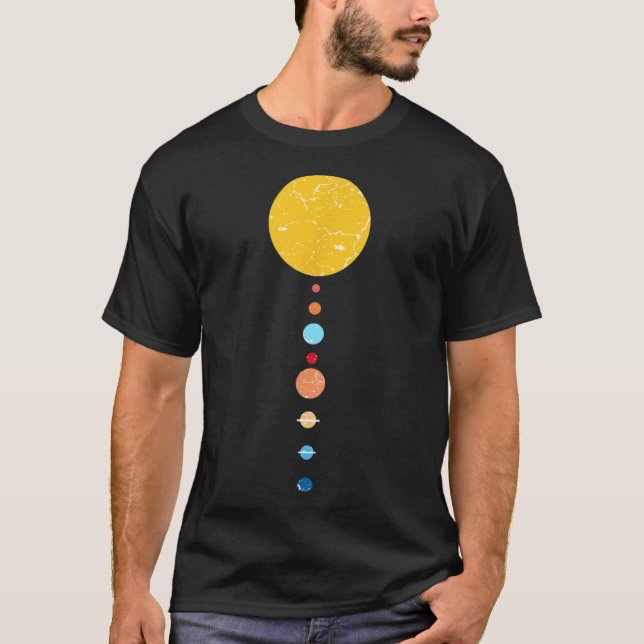 Solar System Planets Venus Earth Mars Jupiter Satu T Shirt (Framsida)