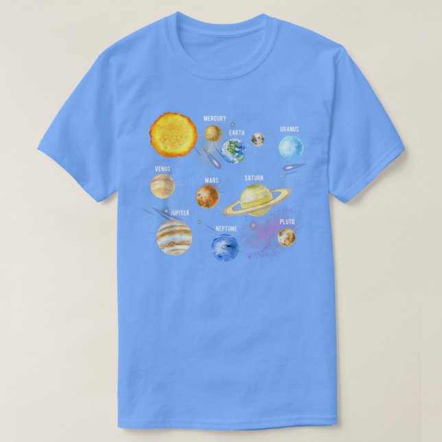 Solar System Realistic Space Planets Education B T Shirt (Design framsida)