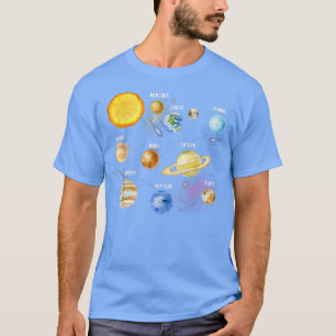 Solar System Realistic Space Planets Education B T Shirt