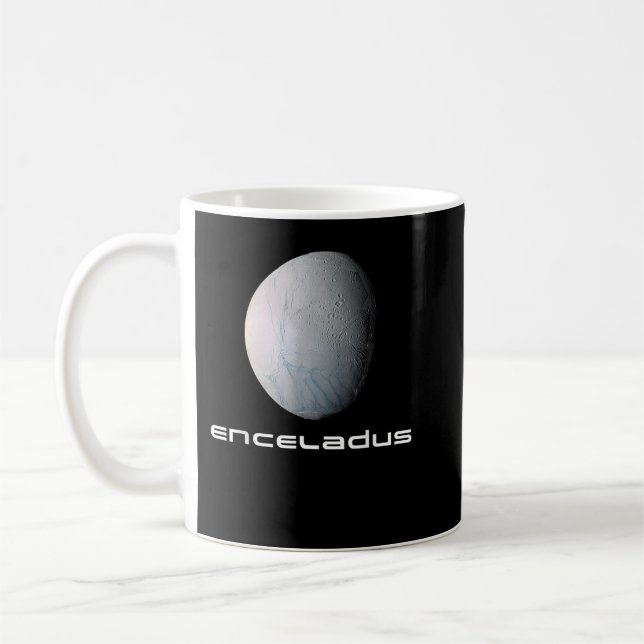 Solar System Saturnus Måne Enceladus rymdastronomi Kaffemugg (Vänster)