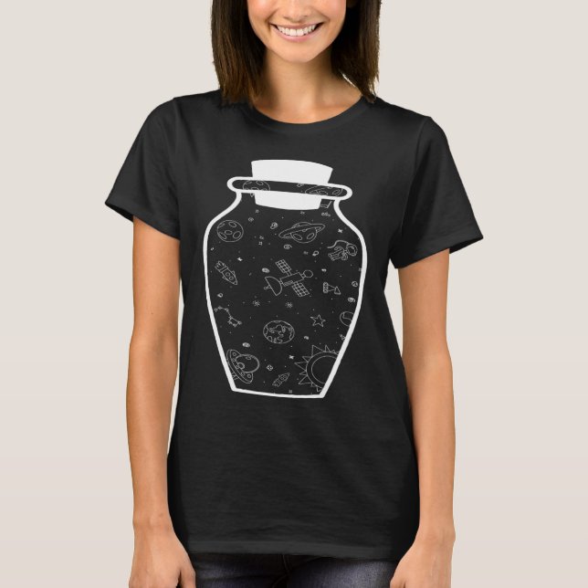 Solar System Science Education Planets Sol Måne T Shirt (Framsida)