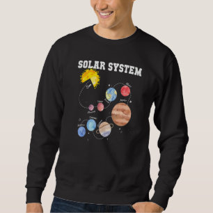 Solar System Sol Planet Science Astronomy Space Mo Lång Ärmad Tröja