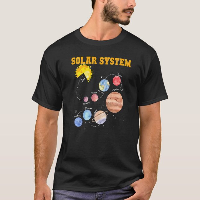 Solar System Sol Planet Science Astronomy Space Mo T Shirt (Framsida)
