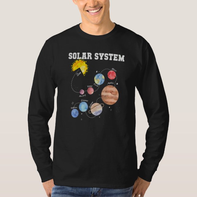 Solar System Sol Planet Science Astronomy Space Mo T Shirt (Framsida)