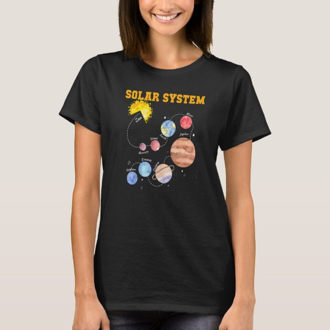 Solar System Sol Planet Science Astronomy Space Mo T Shirt (Framsida)