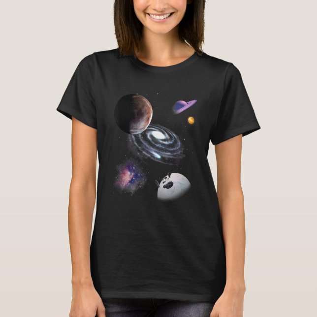 Solar System Space Galaxy Astronaut Universe Flygp T Shirt (Framsida)