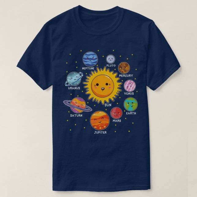Solar System Space Planets for SEM Kids Boys Girls T Shirt (Design framsida)
